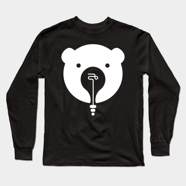 bear-shaped white light rays Long Sleeve T-Shirt by Flox